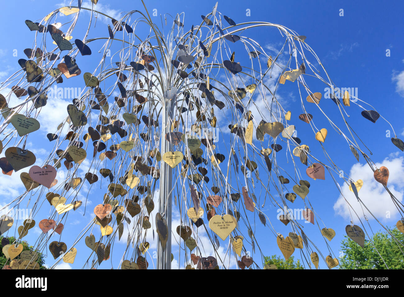 France, Indre, Saint Valentin, le jardin des Amoureux (les amateurs de jardin), le coeur Tree Banque D'Images France, Indre, Saint Valentin, le jardin des Amoureux (les amateurs de jardin), le coeur Tree Banque D'Images