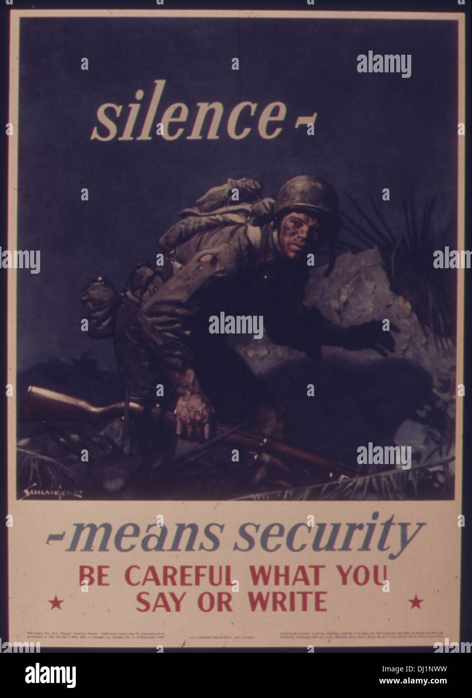 Le silence signifie sécurité. Faites attention à ce que vous pouvez dire ou écrire 421 Banque D'Images