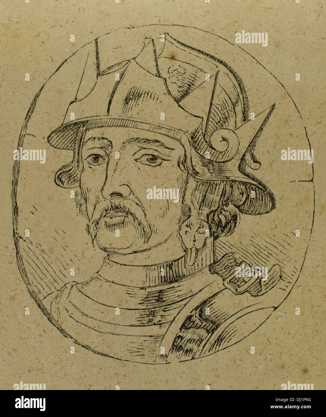 Ramiro II de Leon (900-951). Roi de Leon à partir de 931-951. La gravure. Banque D'Images