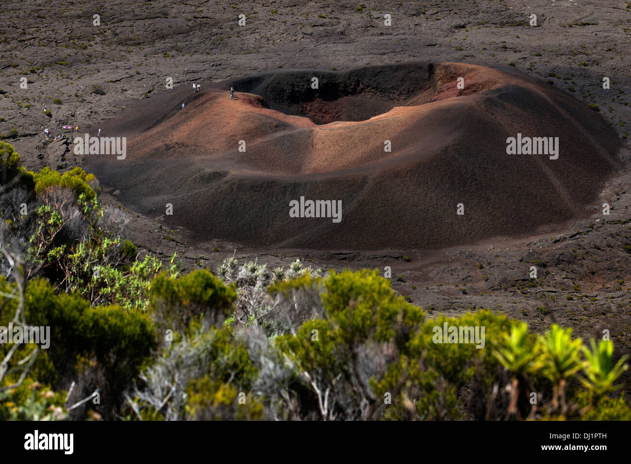 L'une des chaudières du volcan Piton de la Fournaise. Taille Source et semblable à notre île de Tenerife. Banque D'Images