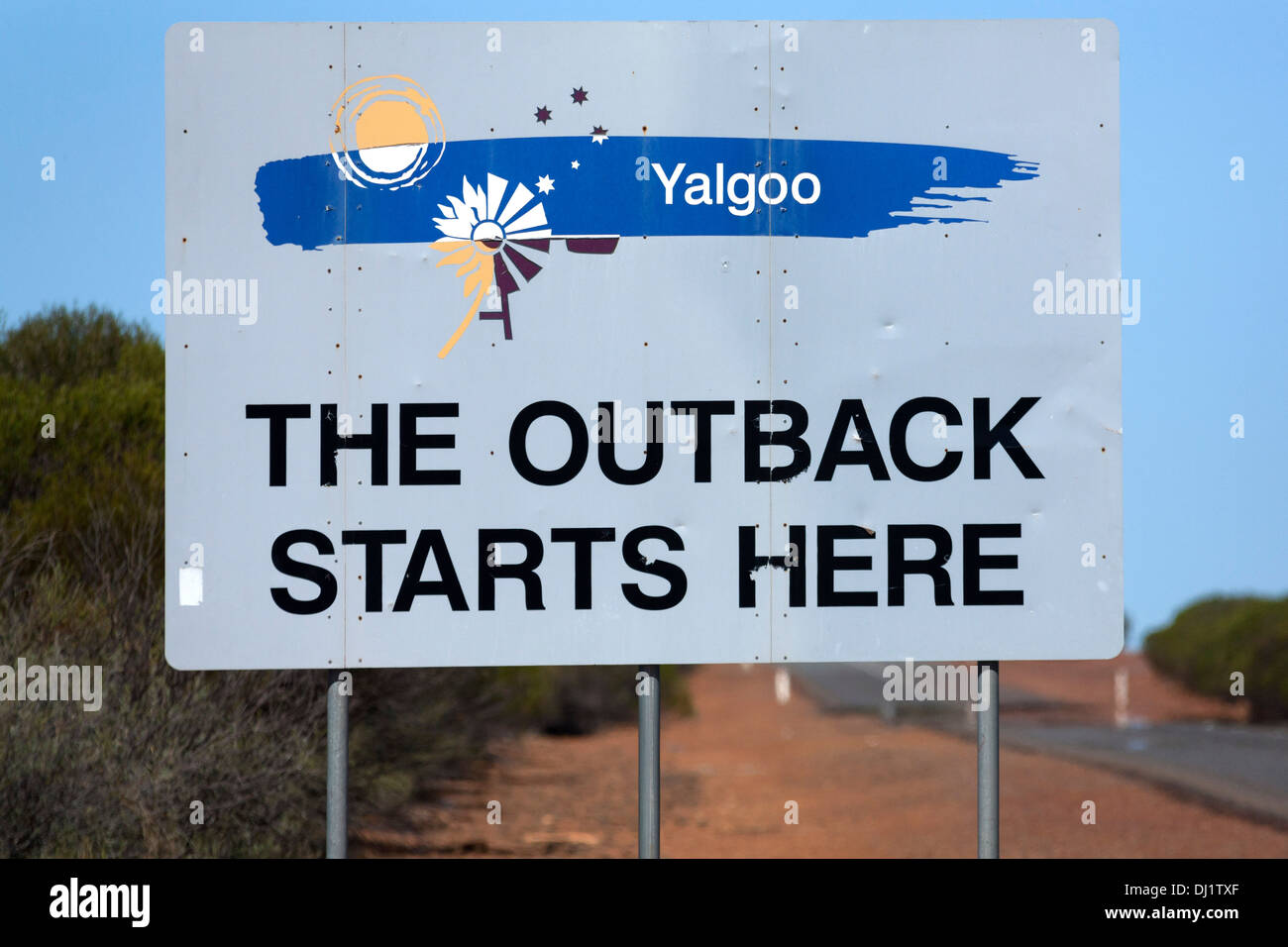 Outback road sign, Australie occidentale Yalgoo Banque D'Images