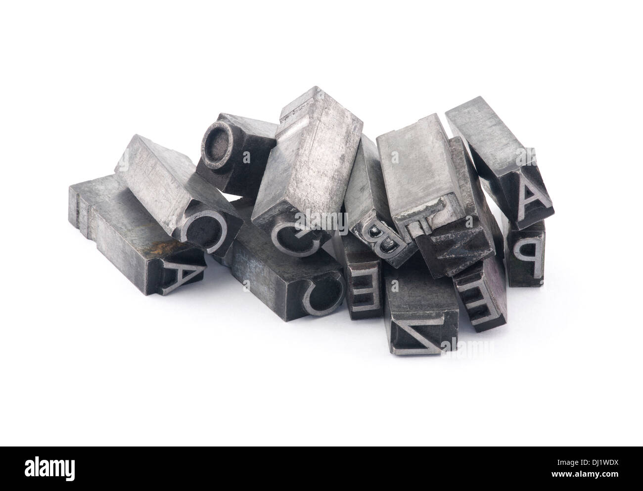 La typographie métallique blocs avec clipping path Banque D'Images