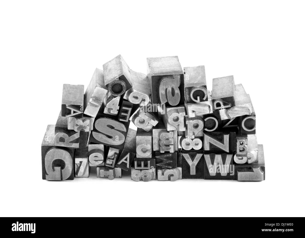 La typographie métallique blocs avec clipping path Banque D'Images