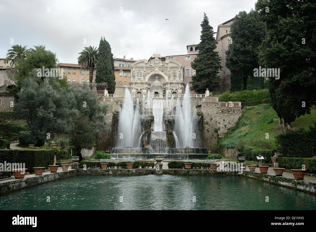 Fontaine dans Villa d'Este. Tivoli, Italie Banque D'Images