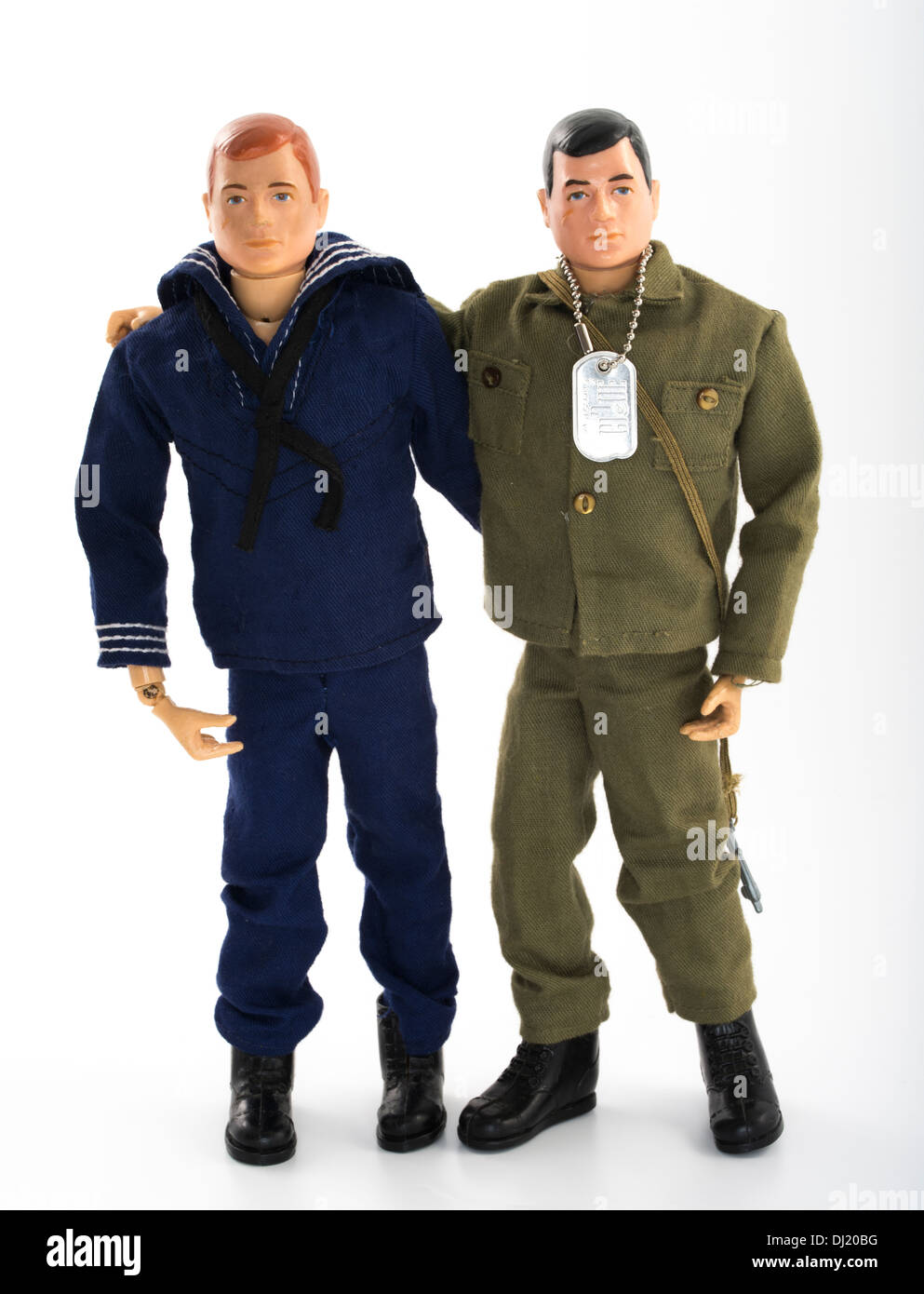 1964 GI Joe Action Figures par compagnie de jouets Hasbro. Forces armées des États-Unis l'Armée bleu marine avec G.I. Banque D'Images