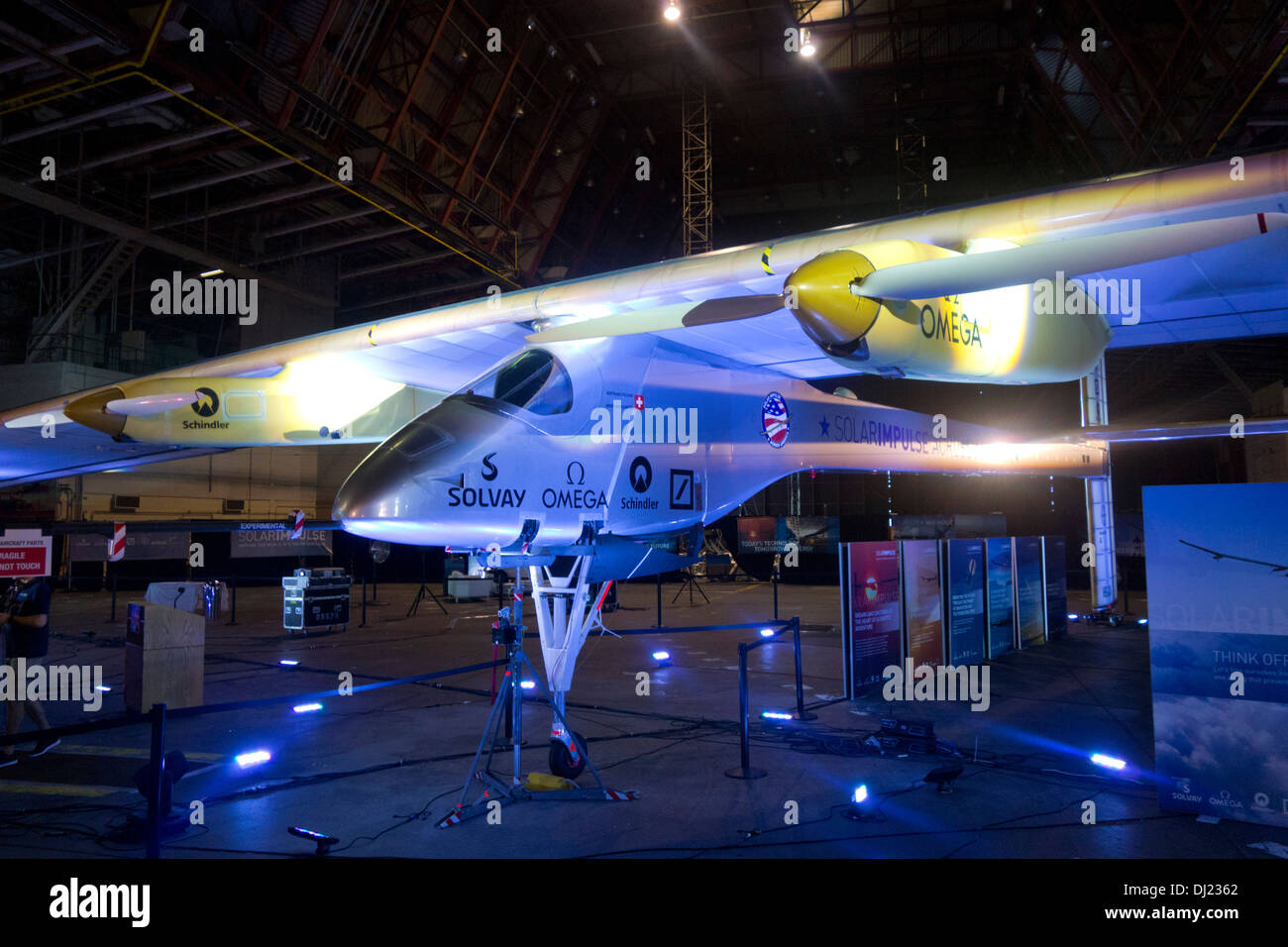 Solar Impulse dans tout avion américain Banque D'Images