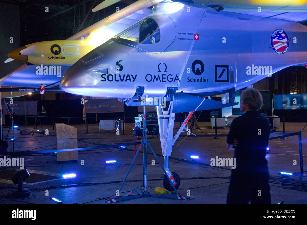 Solar Impulse dans tout avion américain Banque D'Images