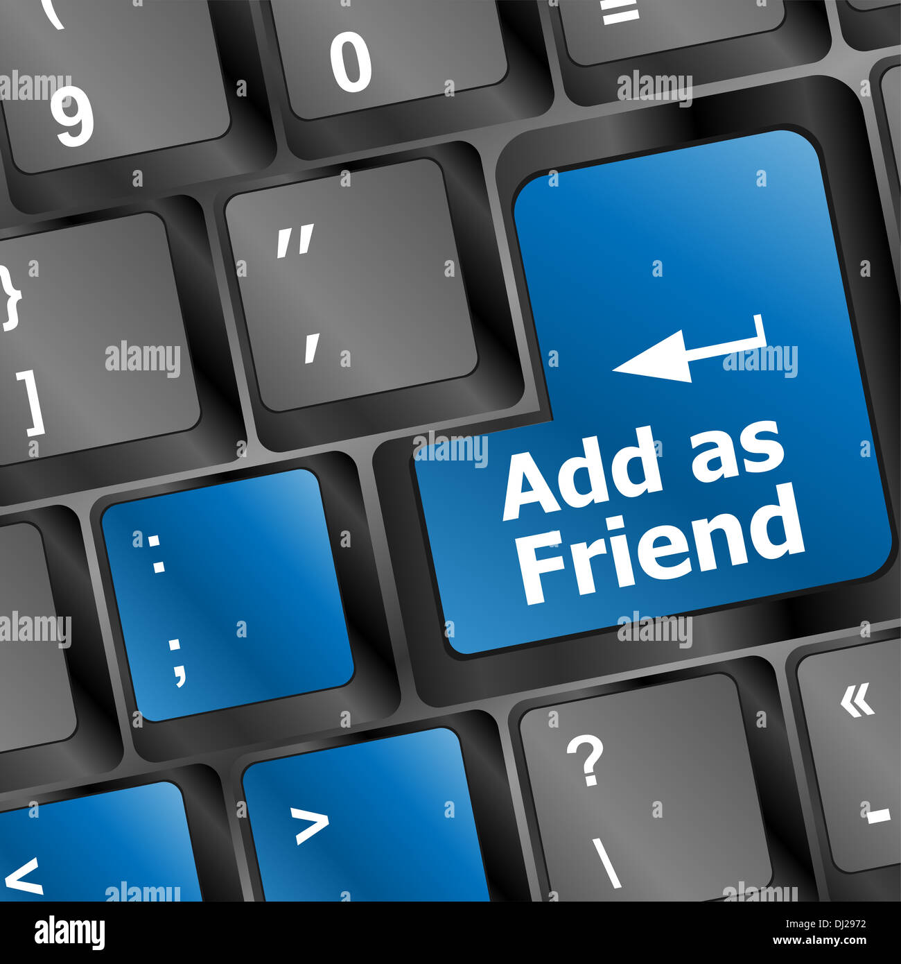 Médias sociaux ou social network concept : clavier avec le bouton Ajouter comme ami Banque D'Images