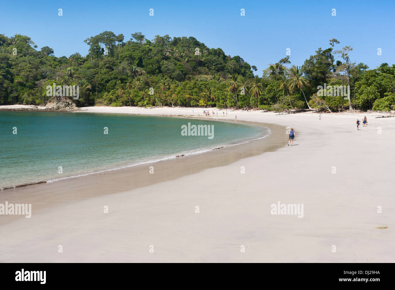 Plage Manuel Antonio ou Playa Manuel Antonia à l'intérieur de Parc National Manuel Antonio sur la côte ouest du Costa Rica Banque D'Images