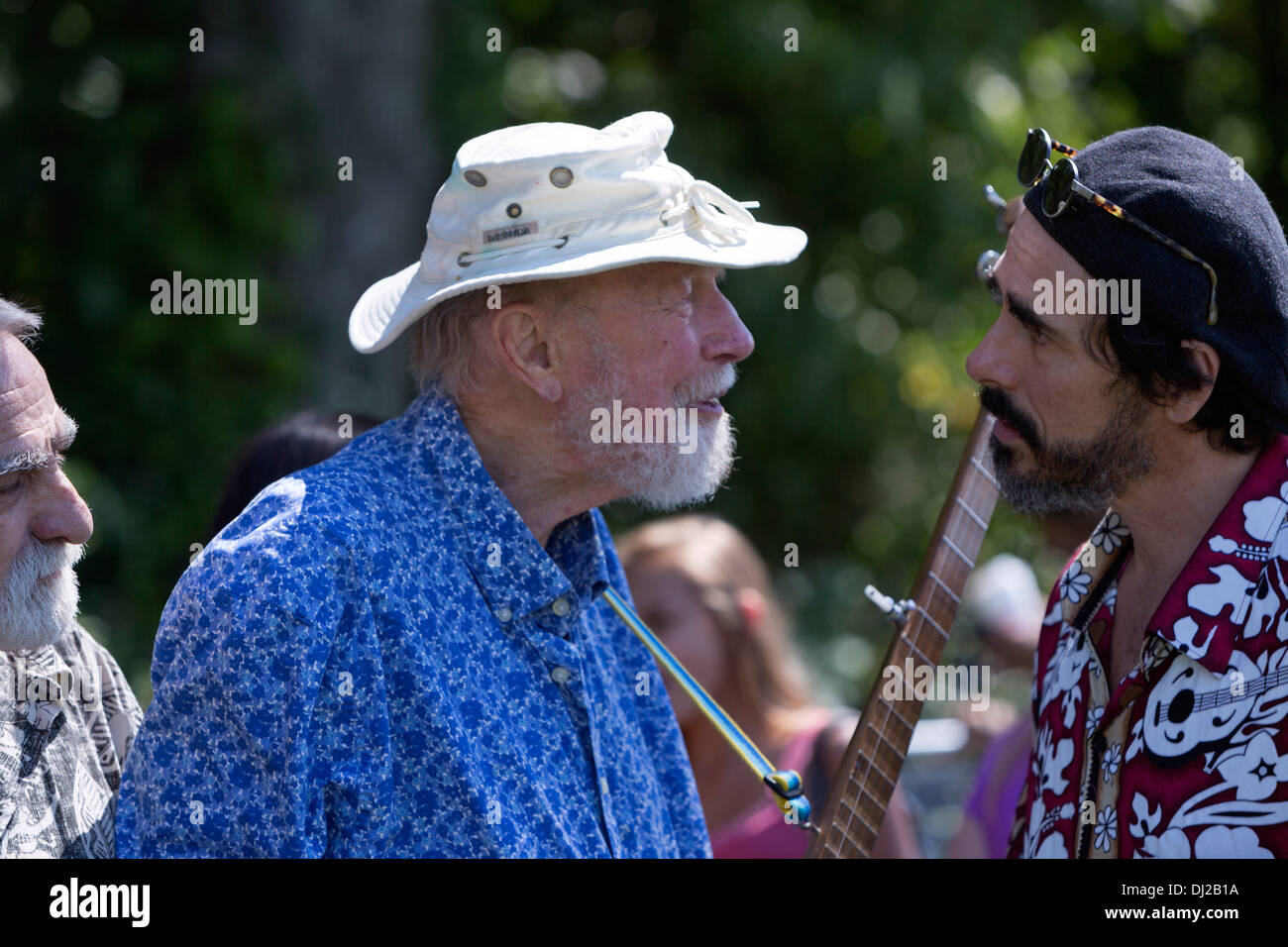 Pete Seeger et Spook Handy au Solar Expo Jam folk festival, Vernon, New Jersey, USA Banque D'Images