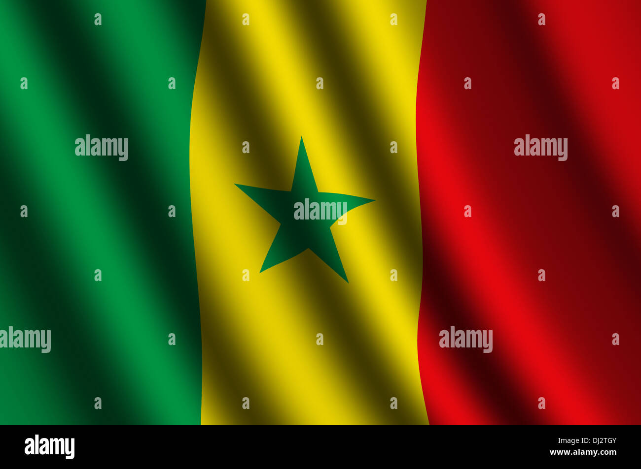 Le drapeau du Sénégal Banque D'Images