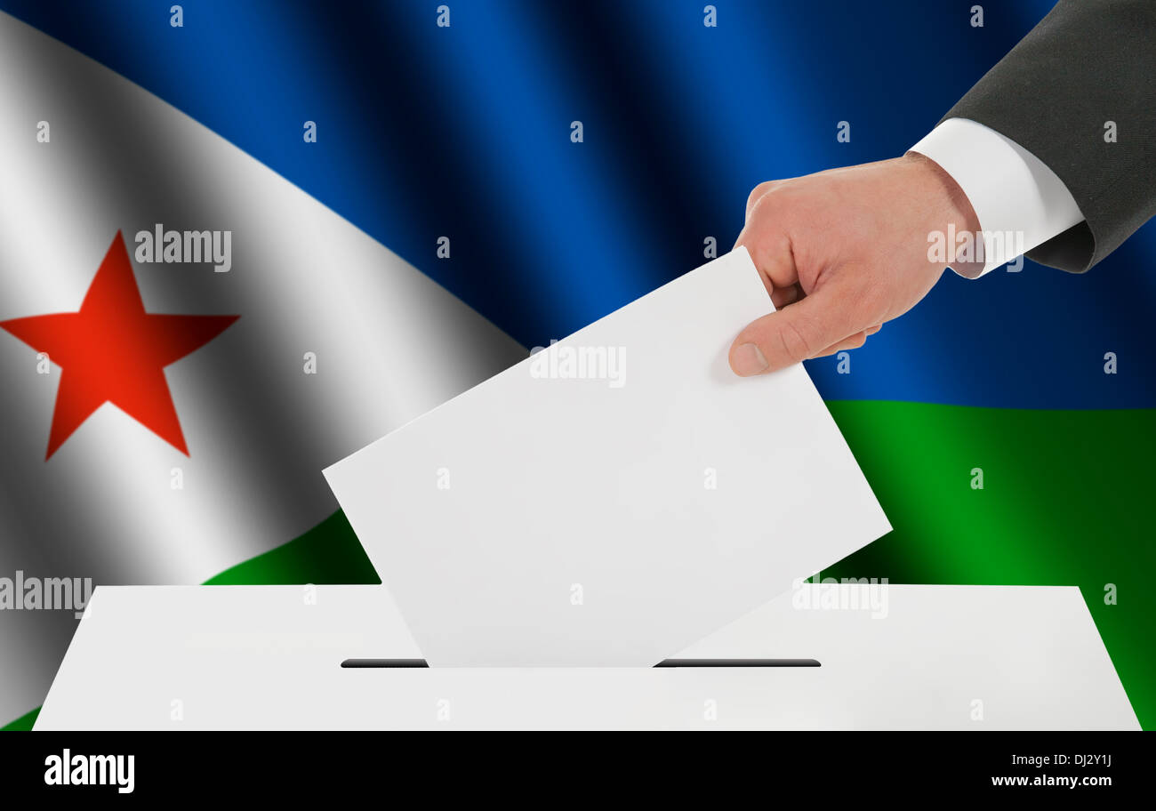 Le drapeau de Djibouti Banque D'Images