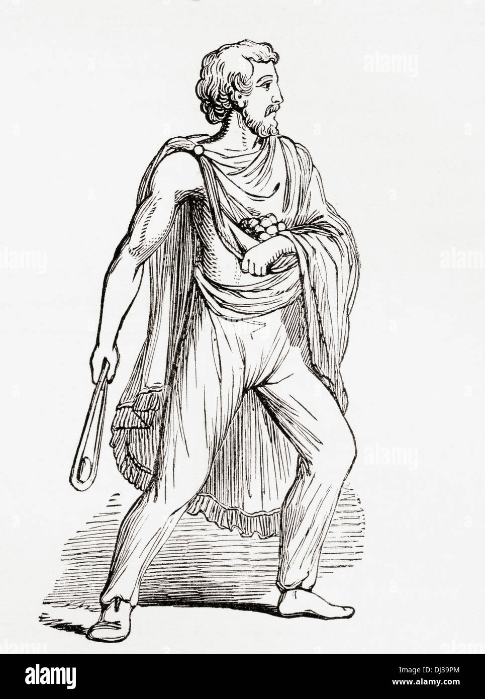 Un Romain slinger, après une figure sur la colonne d'Antonin à Rome. Banque D'Images