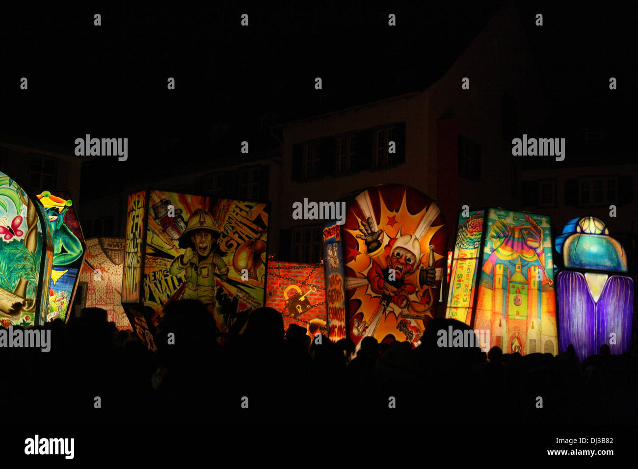 Lantern exposition comme une partie du carnaval de Bâle. Banque D'Images