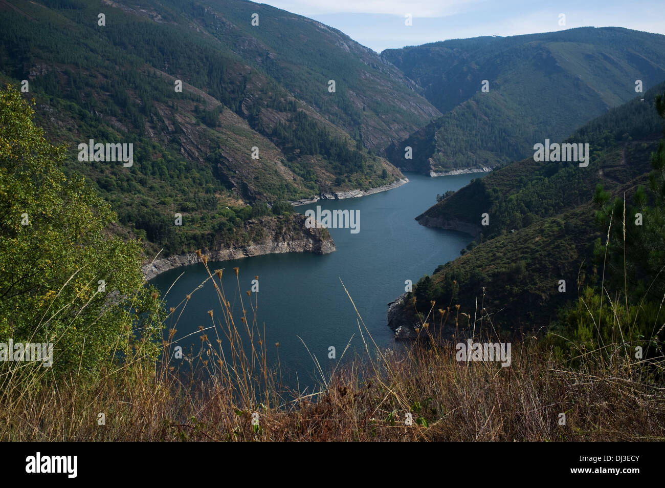 Salime réservoir, Asturias, Espagne. La rivière Navia Banque D'Images