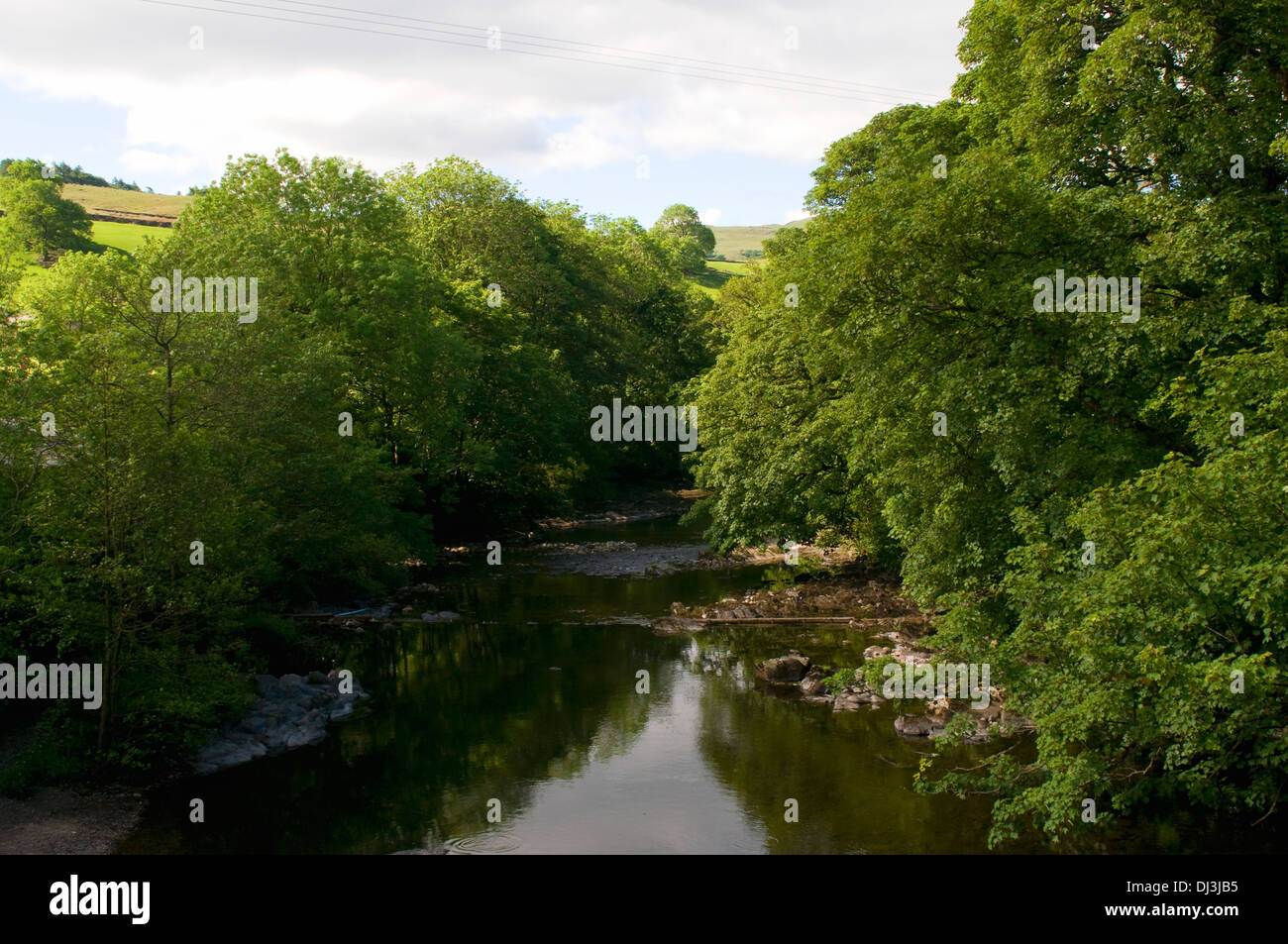 Rawthey rivière Sedbergh Yorkshire Dales Cumbria England Royaume-Uni Banque D'Images