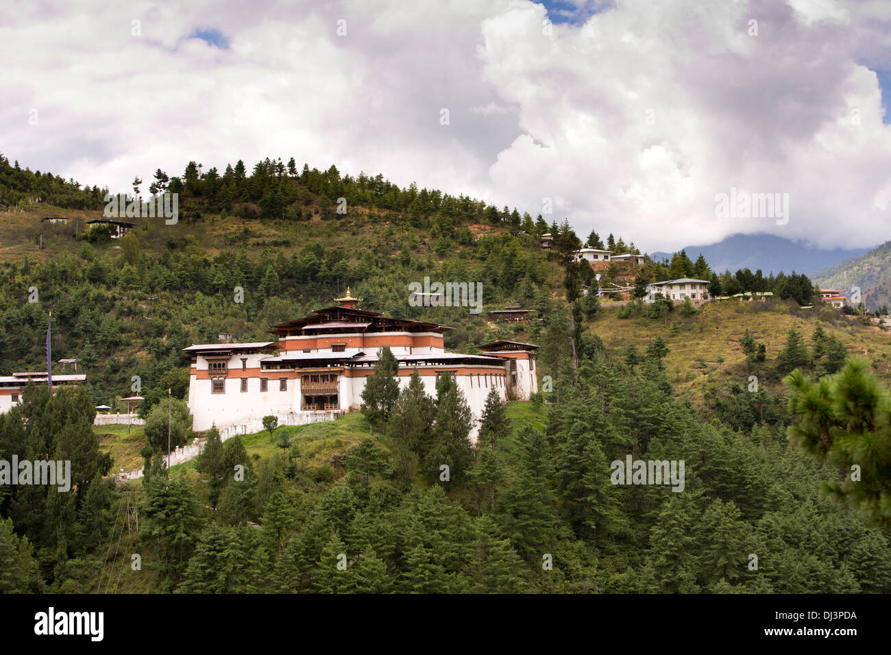 Le Bhoutan, Simtokha Dzong de colline à l'extérieur du monastère historique Thimpu Banque D'Images