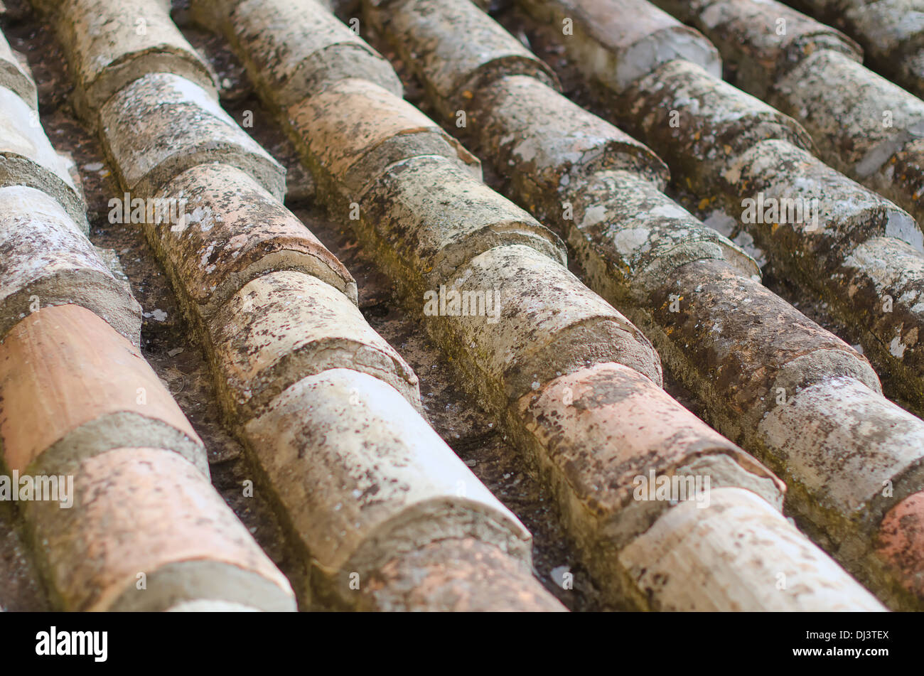 Vieilles tuiles en pierre naturelle Banque D'Images