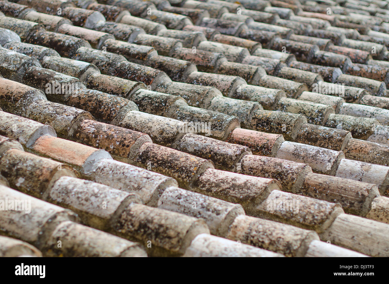 Vieilles tuiles en pierre naturelle Banque D'Images