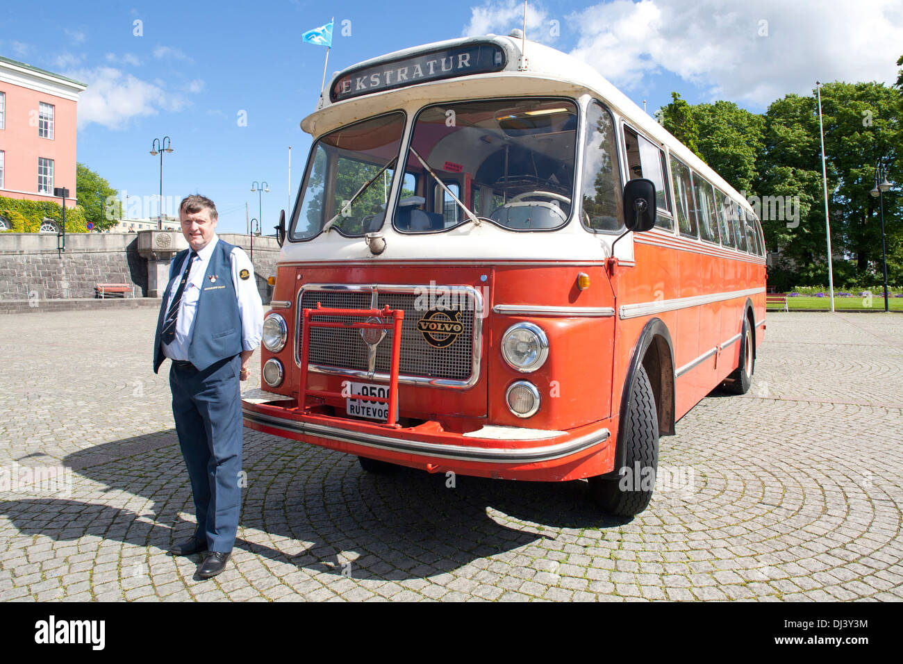 L'Europe, de la Norvège, de la ville de Haugesund, vintage par Volvo bus Banque D'Images