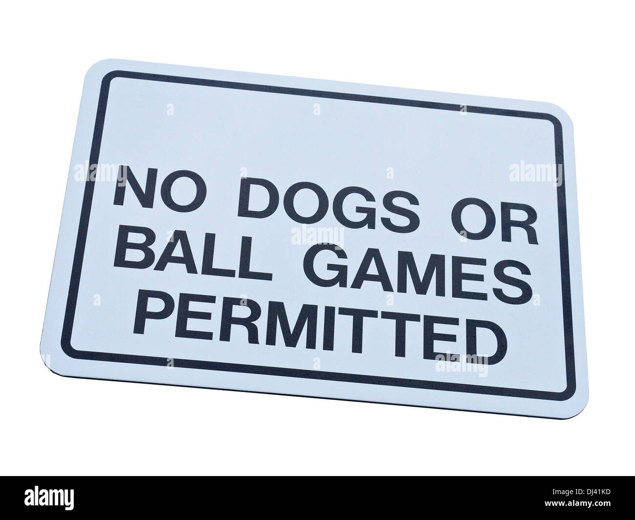 Pas de chiens ou de ballon autorisé signer UK Banque D'Images