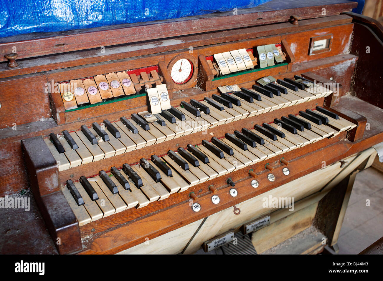 Orgue de l'église endommagée, Santiago de Cuba Banque D'Images