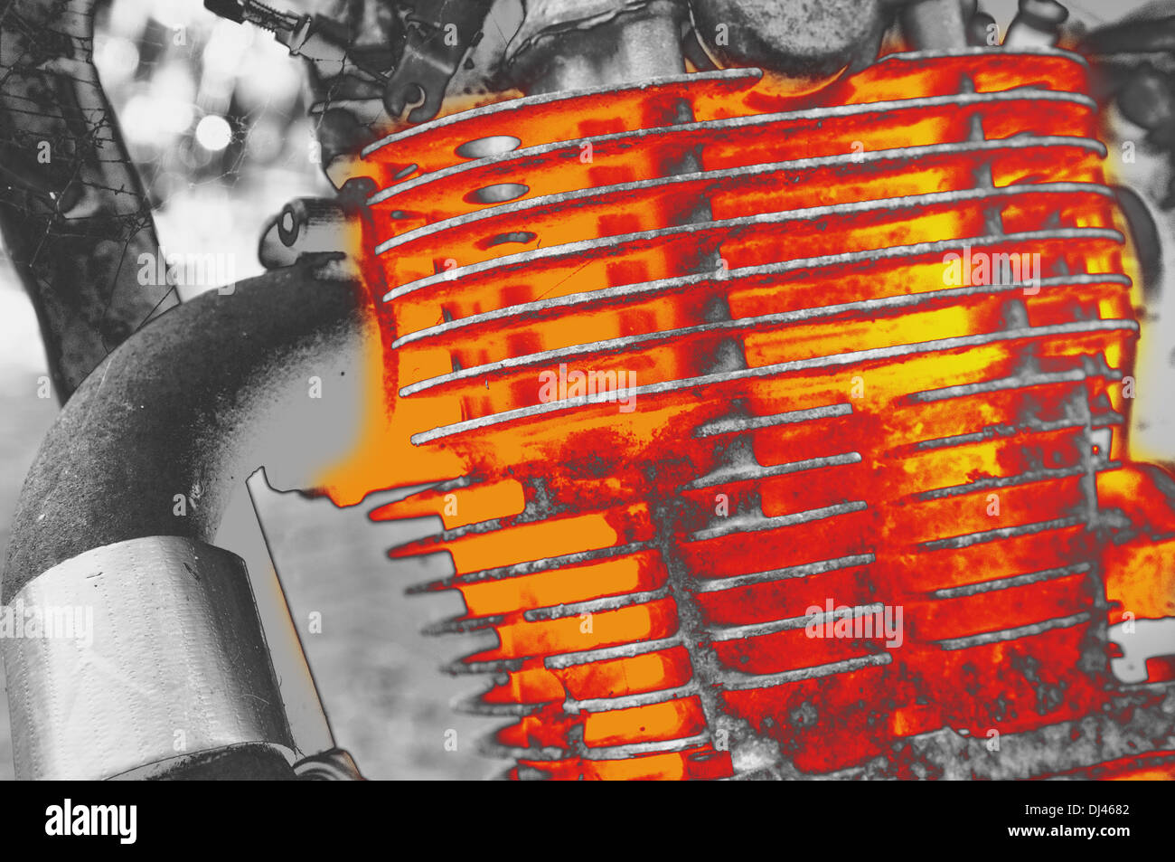 Moto mono-cylindre bloc moteur Banque D'Images