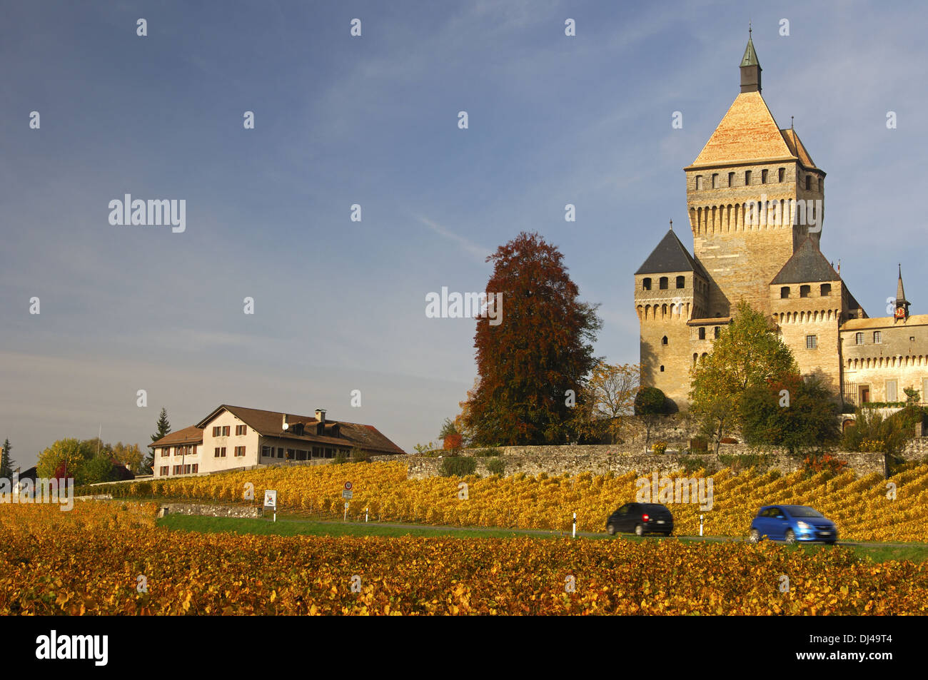 Château Vufflens-le-Château, Vaud, Suisse Banque D'Images