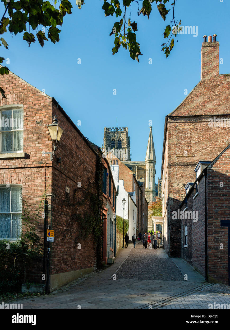Bow Lane menant à la cathédrale de Durham Banque D'Images