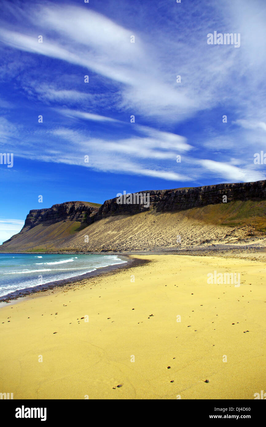 Plage de Lonely dans le nord-ouest de l'islande Banque D'Images