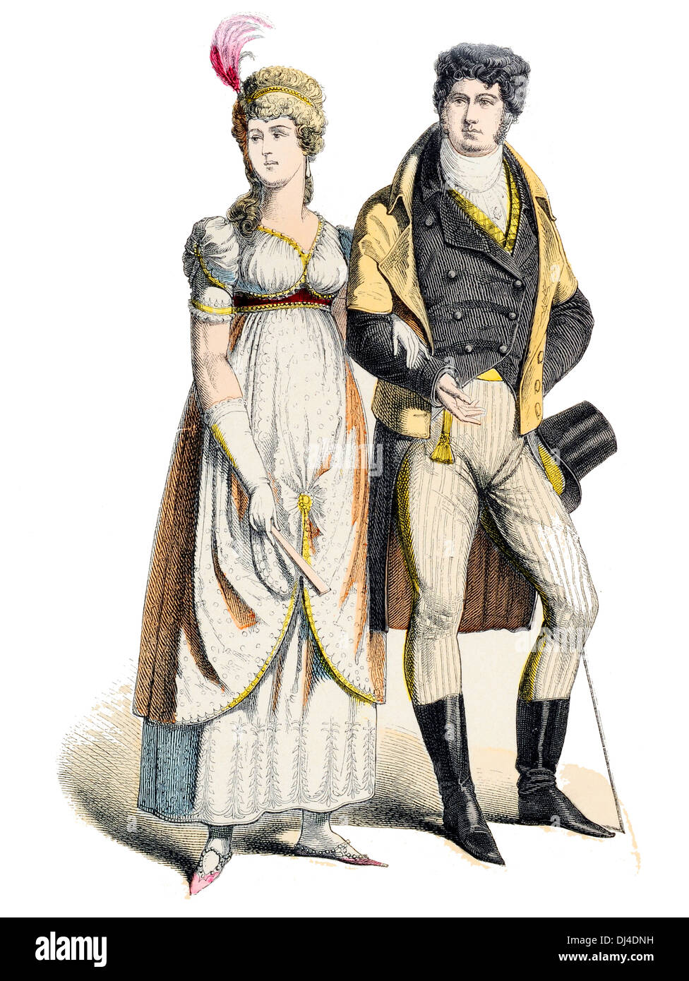 Couple allemand après 1800 début du 19ème siècle Banque D'Images