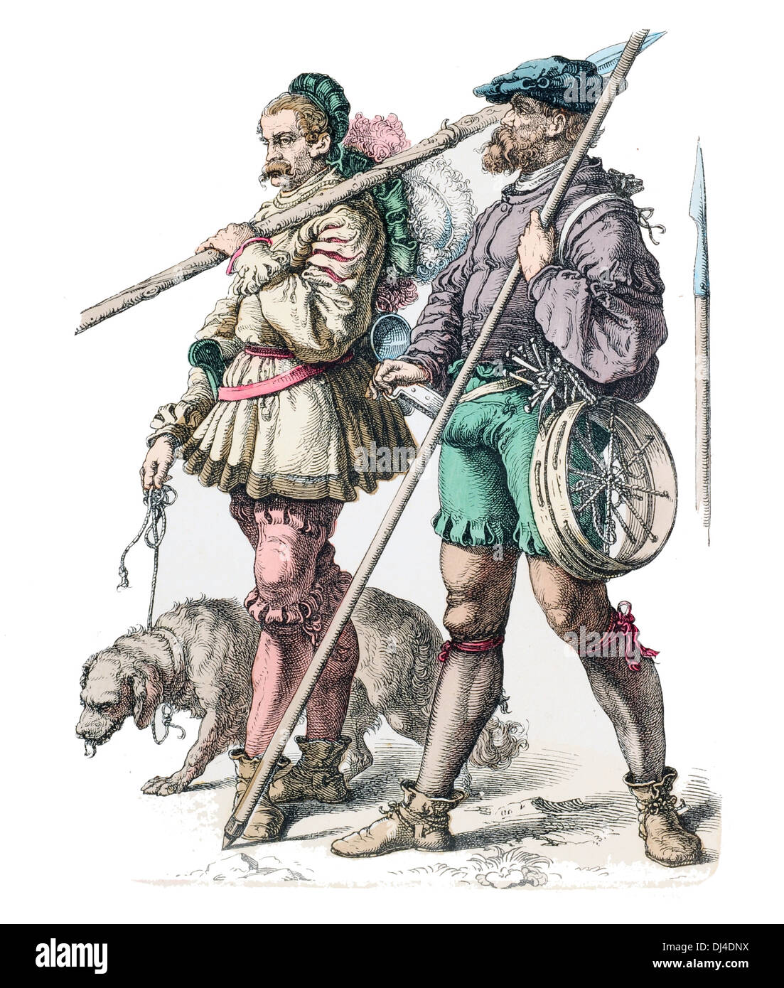 16e siècle les alpinistes allemands Banque D'Images