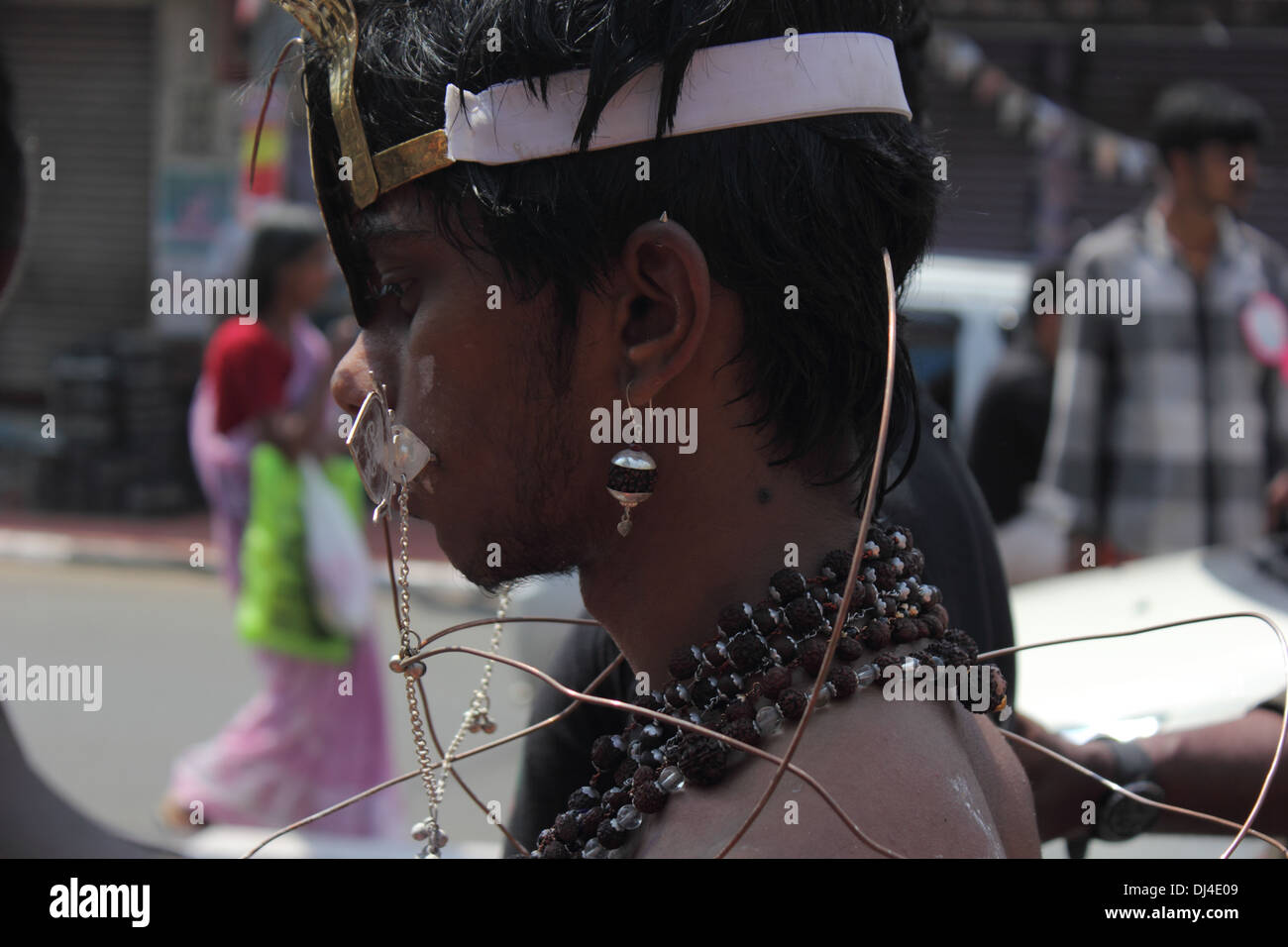 Les dévots hindous Kavadi Paravai Vel Kavadi Banque D'Images