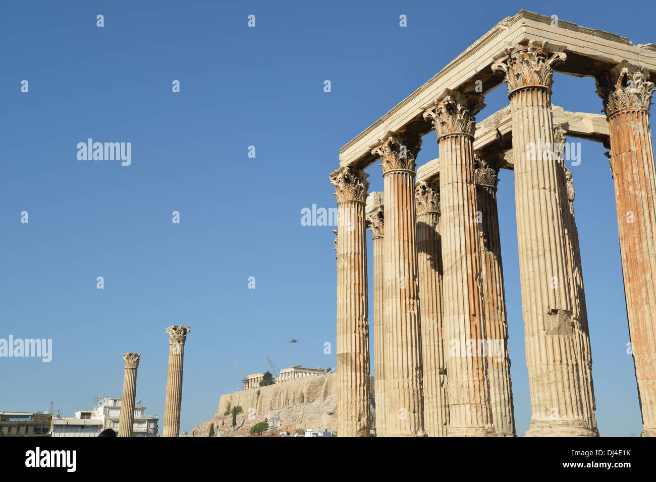 Le plus grand temple du Zeus Olympien dans le centre historique d'Athènes, Grèce Banque D'Images