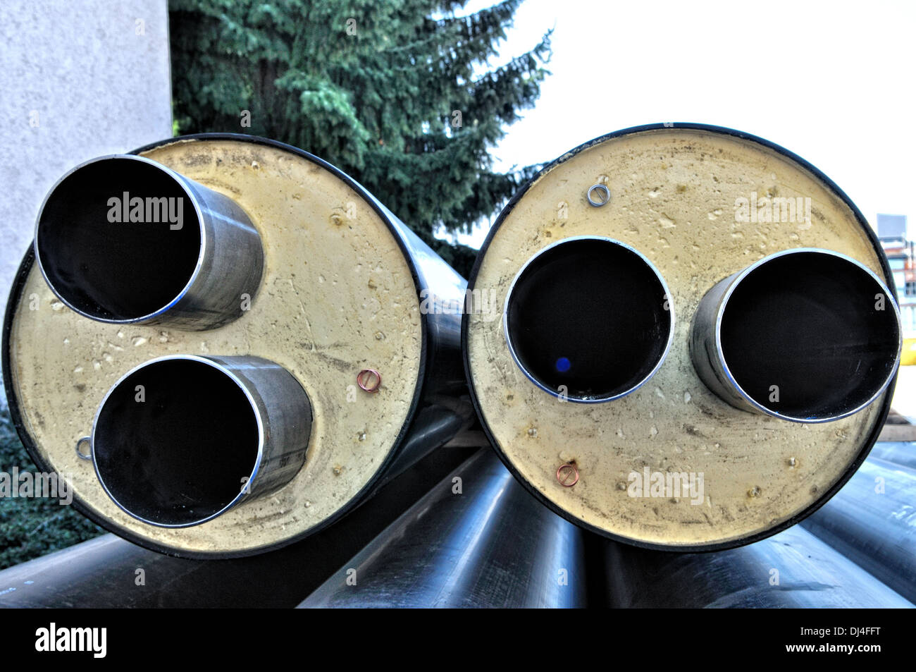 Tuyaux d’eau chaude Banque D'Images