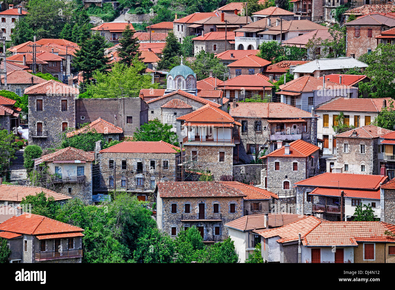 Stemnitsa est un village de montagne en Arcadie, Péloponnèse, Grèce. Banque D'Images