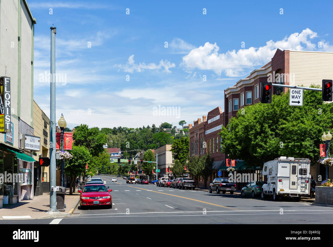 Main Street dans le centre-ville de Pendleton, Oregon, USA Banque D'Images