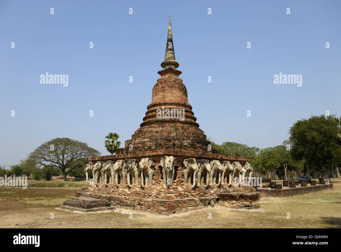 Wat Sorasak, Sukhothai Historical Park Banque D'Images
