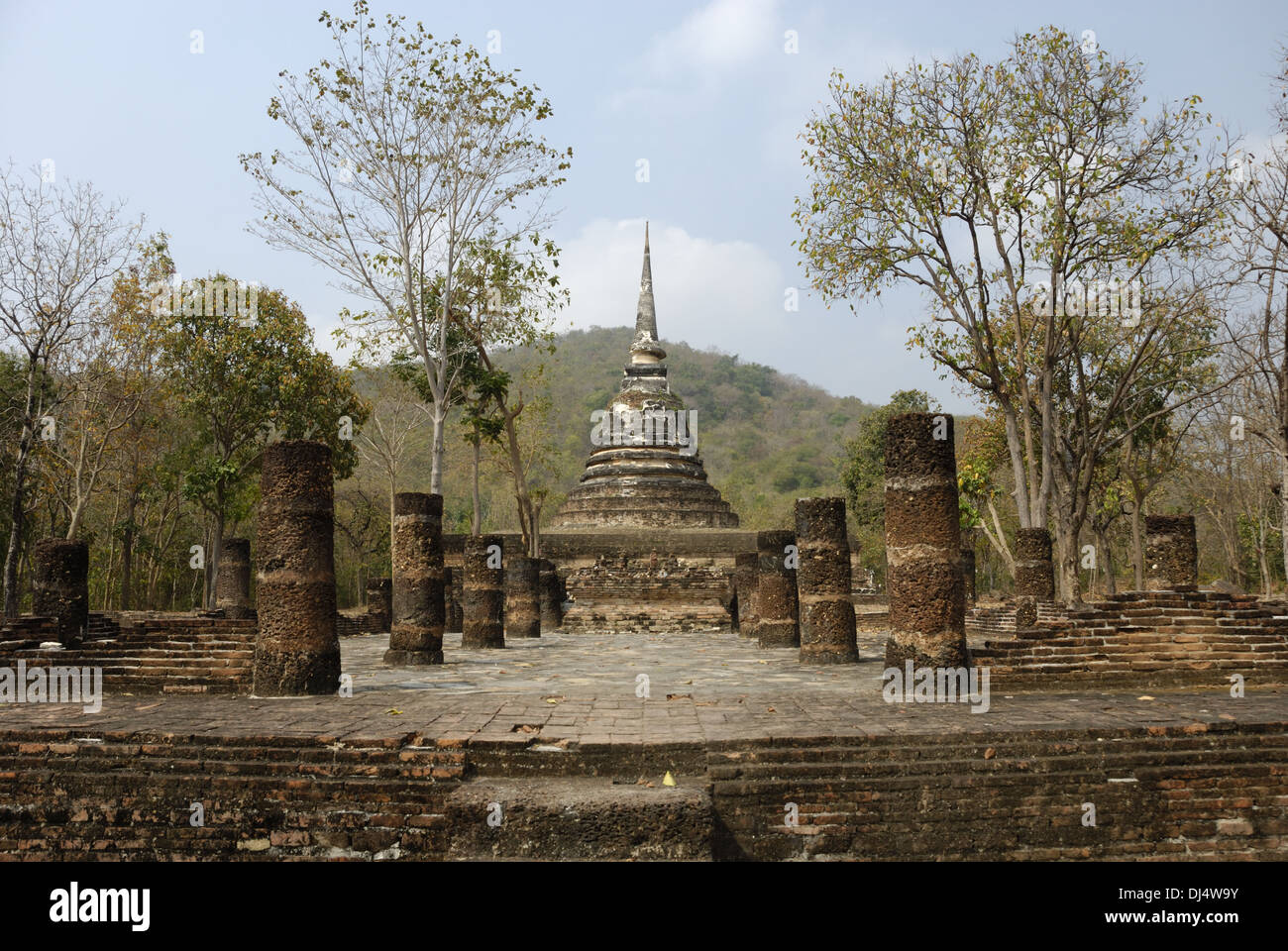 Wat Chedi Ngam, Sukhothai Historical Park Banque D'Images