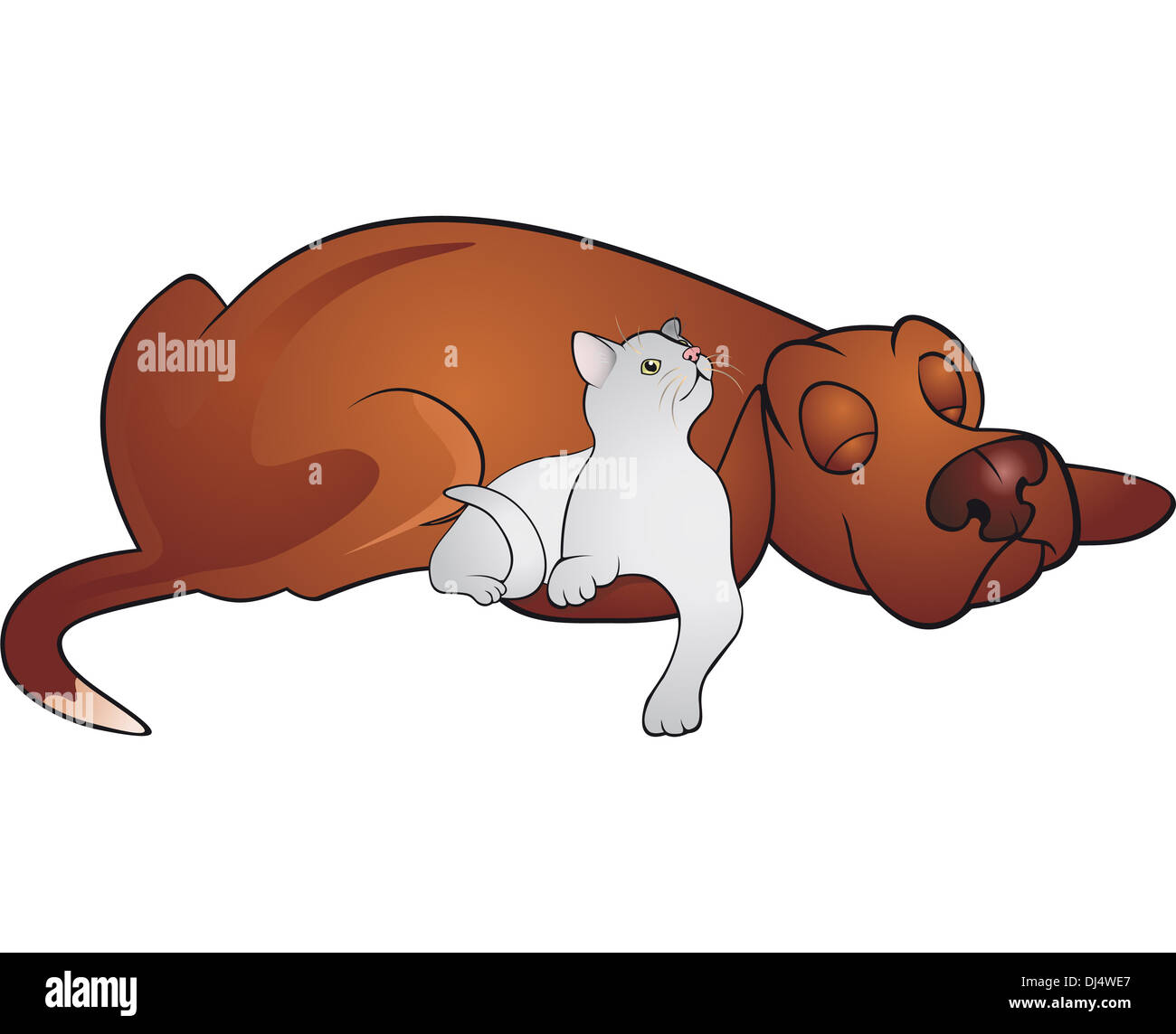 Illustration chat et chien Banque D'Images