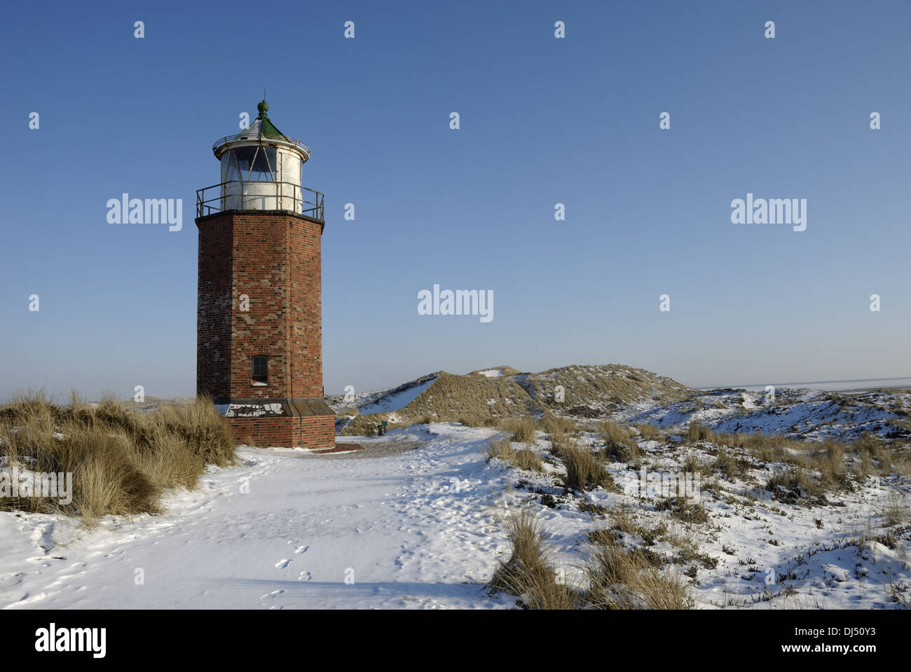 Falaise rouge phare sur Sylt Banque D'Images