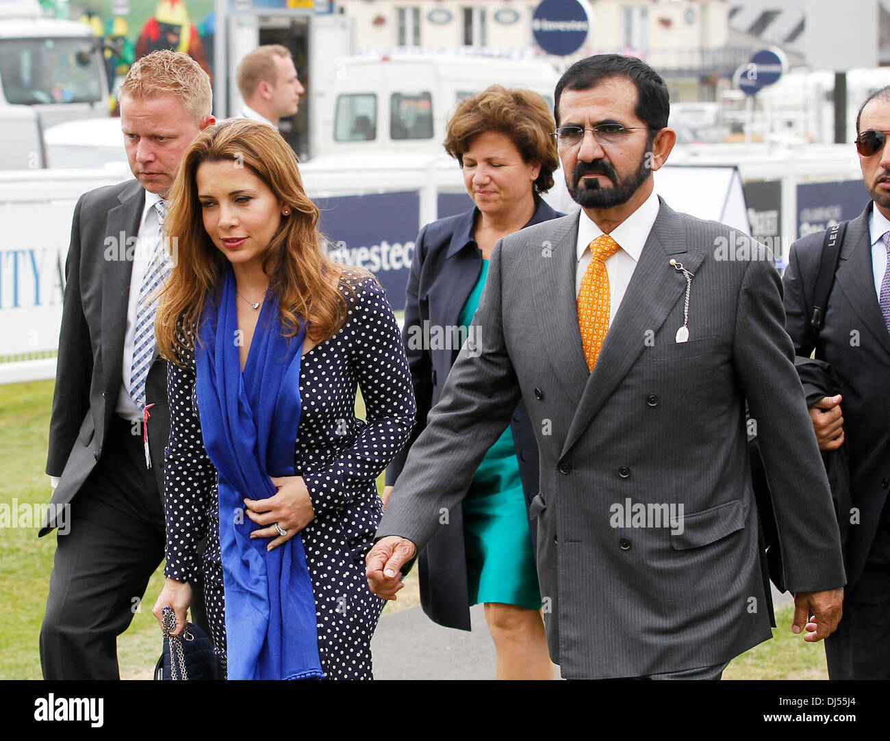 S.a.r. Cheikh Mohammed bin Rashid Al Maktoum et SAR la Princesse Haya Bint Al Hussein Derby d'Epsom Festival à l'hippodrome d'Epsom Oaks Day - Surrey, Angleterre - 01.05.12 Banque D'Images