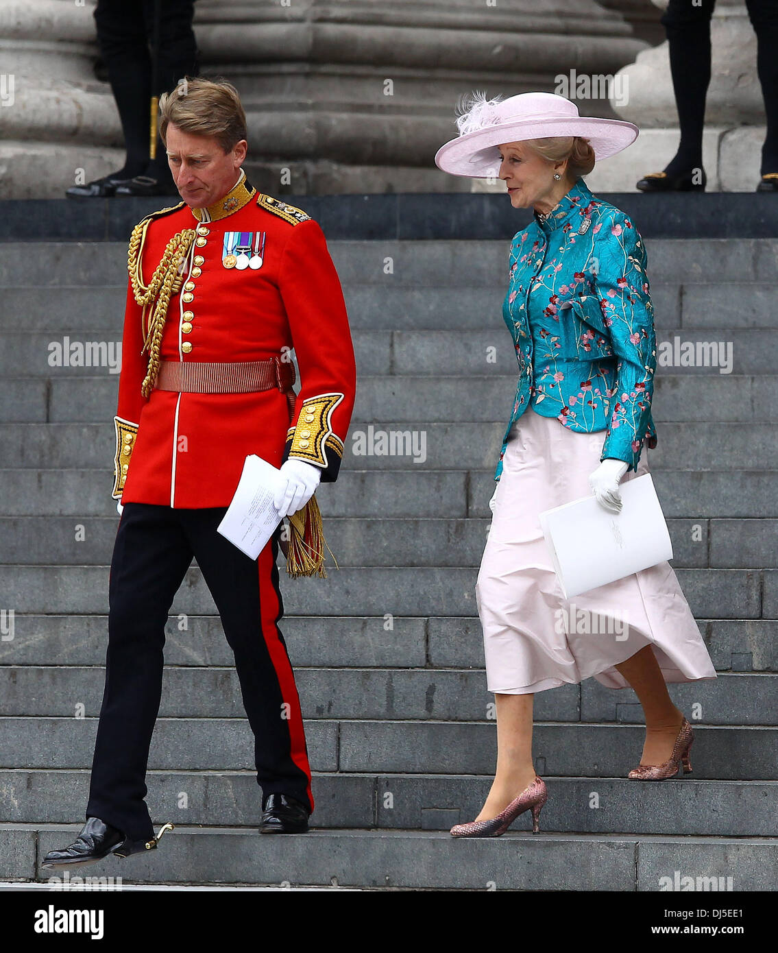 La princesse Alexandra de quitter les Queen's Diamond Jubilee service d'action de grâce à la Cathédrale St Paul de Londres, Angleterre - 05.06.12 Banque D'Images