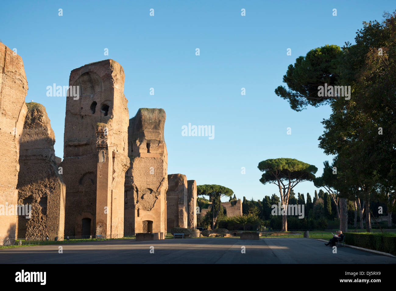 Rome. L'Italie. Thermes de Caracalla (Terme di Caracalla). Banque D'Images
