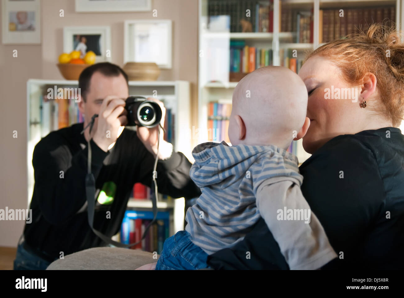 Papa prend des photos Banque D'Images