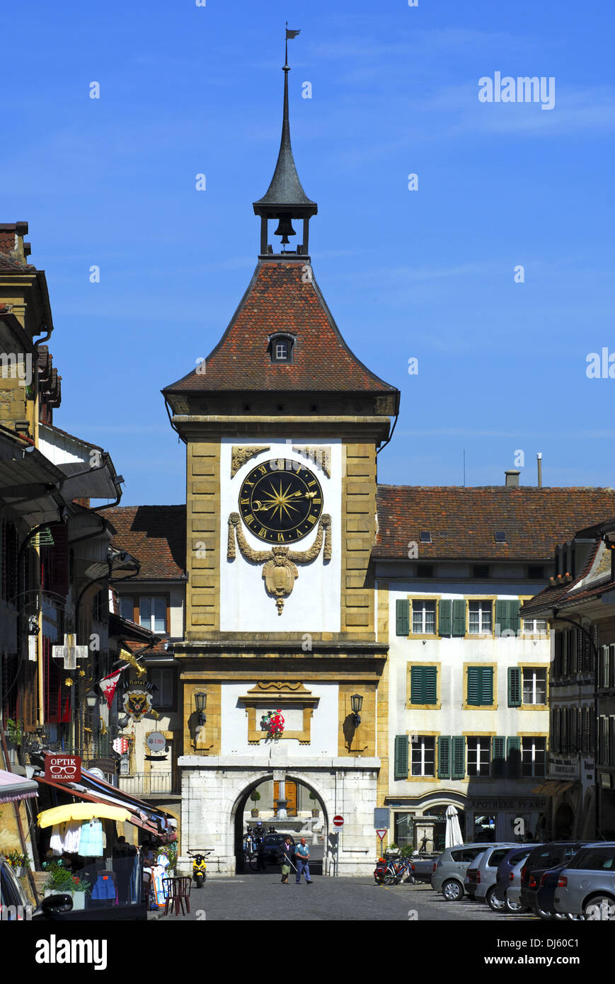 Porte de la ville de Morat, Suisse Banque D'Images