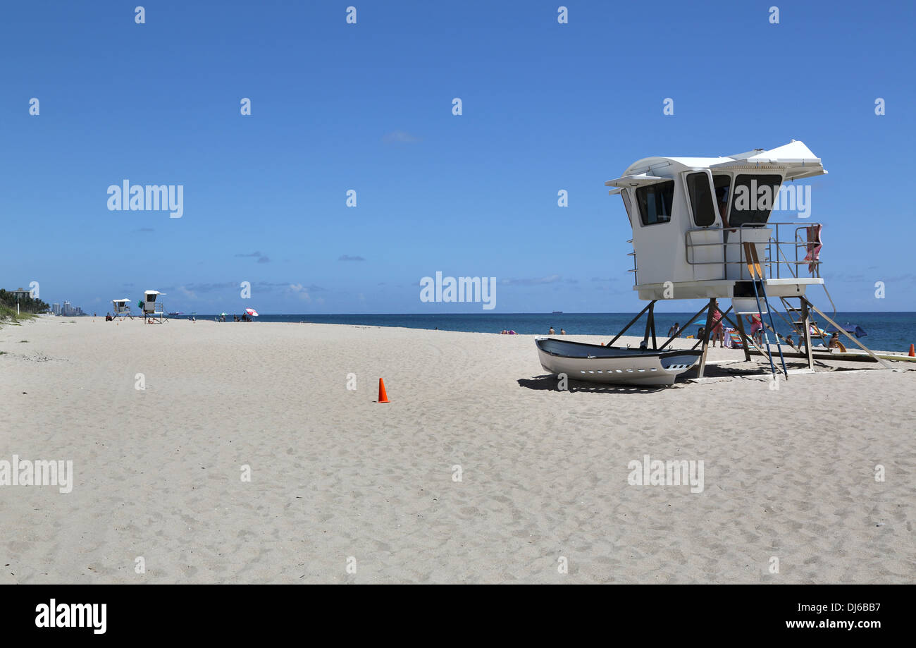 Palm beach lifeguard station sur la côte de Floride Banque D'Images
