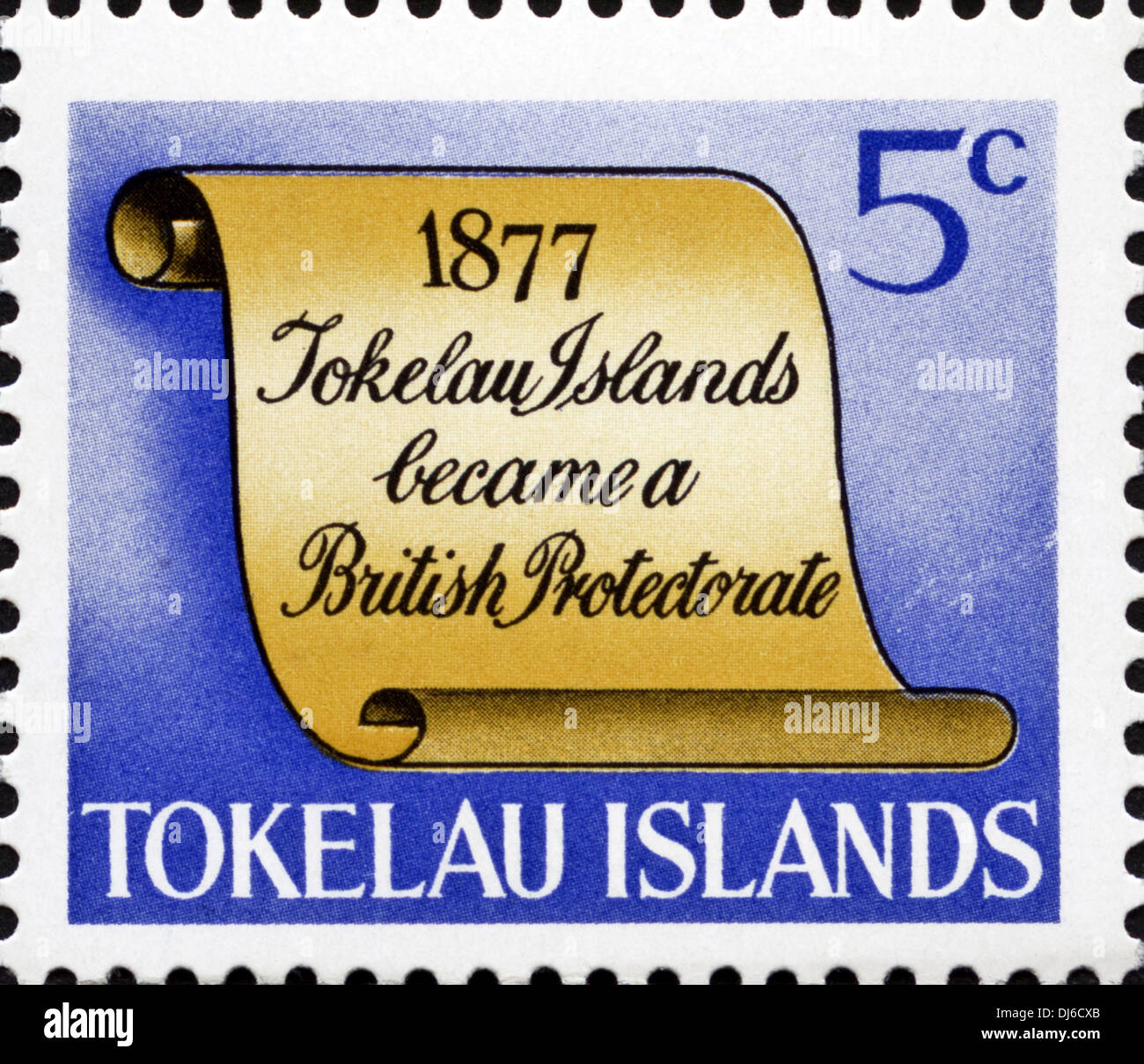 Les îles Tokélaou timbre 5c avec 1877 date importante dans l'histoire de l'île du 1969 Banque D'Images