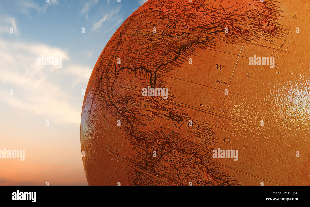 globe en bois Banque D'Images