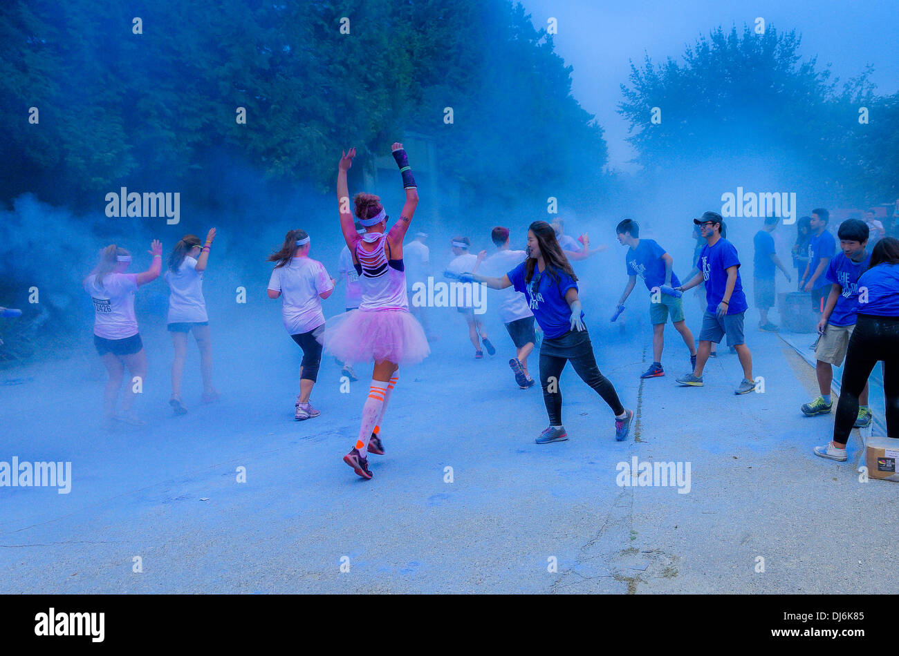 Le 5k Color Run, Vancouver, août 2013 Banque D'Images